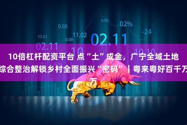 10倍杠杆配资平台 点“土”成金，广宁全域土地综合整治解锁乡村全面振兴“密码”｜粤来粤好百千万